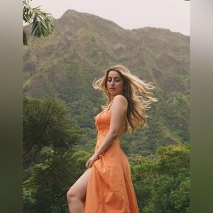 Commense Sunset Orange Maxi Dress